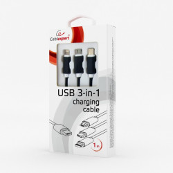 GEMBIRD USB 3-in-1 káblový kábel, černý, 1 m