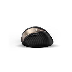 Genius Ergo 8250S/Vertikálna/Optická/Pre pravákov/1 600 DPI/Bezdrôtová USB/Čierna-zlatá