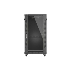 LANBERG INŠTALAČNÝ SKRIŇOVÝ ROZVADEČ 19'' 22U 600X800 ČIERNE SKLENENÉ DVERE (PLOCHÉ BALENIE)