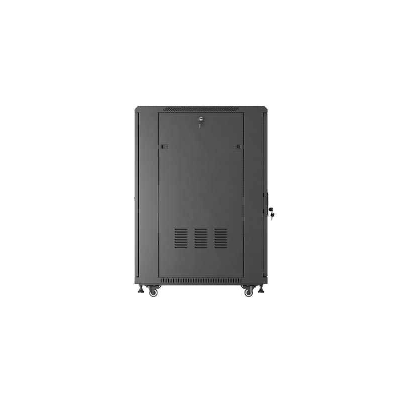 LANBERG INŠTALAČNÝ SKRIŇOVÝ ROZVADEČ 19'' 22U 600X800 ČIERNE SKLENENÉ DVERE (PLOCHÉ BALENIE)