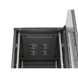 LANBERG INŠTALAČNÝ SKRIŇOVÝ ROZVADEČ 19'' 22U 600X800 ČIERNE SKLENENÉ DVERE (PLOCHÉ BALENIE)