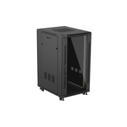 LANBERG INŠTALAČNÝ SKRIŇOVÝ ROZVADEČ 19'' 22U 600X800 ČIERNE SKLENENÉ DVERE (PLOCHÉ BALENIE)