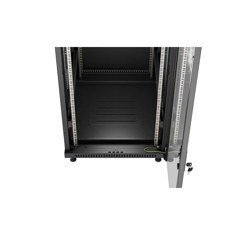 LANBERG INŠTALAČNÝ SKRIŇOVÝ ROZVADEČ 19'' 22U 600X800 ČIERNE SKLENENÉ DVERE (PLOCHÉ BALENIE)