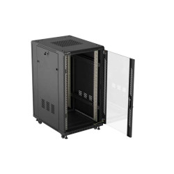 LANBERG INŠTALAČNÝ SKRIŇOVÝ ROZVADEČ 19'' 22U 600X800 ČIERNE SKLENENÉ DVERE (PLOCHÉ BALENIE)