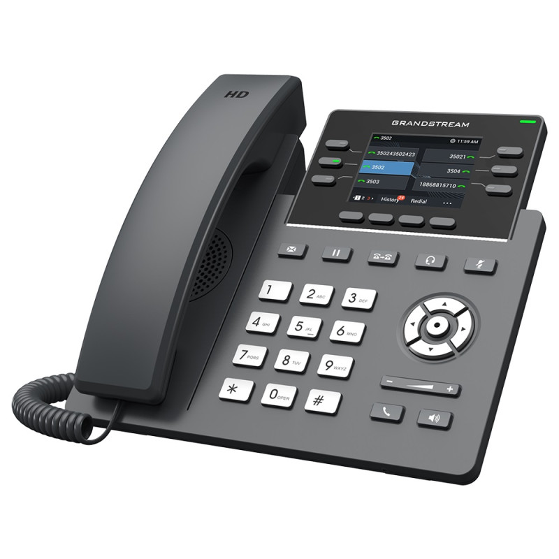 Grandstream GRP2613W SIP telefón, 2.8'' TFT bar. displej, 4 SIP účty, 6 prog.tl., 2x Gigabit PoE, WiFi