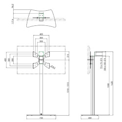 VOGELS - SMMS 062.0550 Stojan na LCD do 55'', 30 kg, 131-151 cm