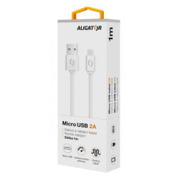 ALIGATOR Dátový kábel 2A, Micro USB biely
