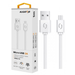 ALIGATOR Dátový kábel 2A, Micro USB biely