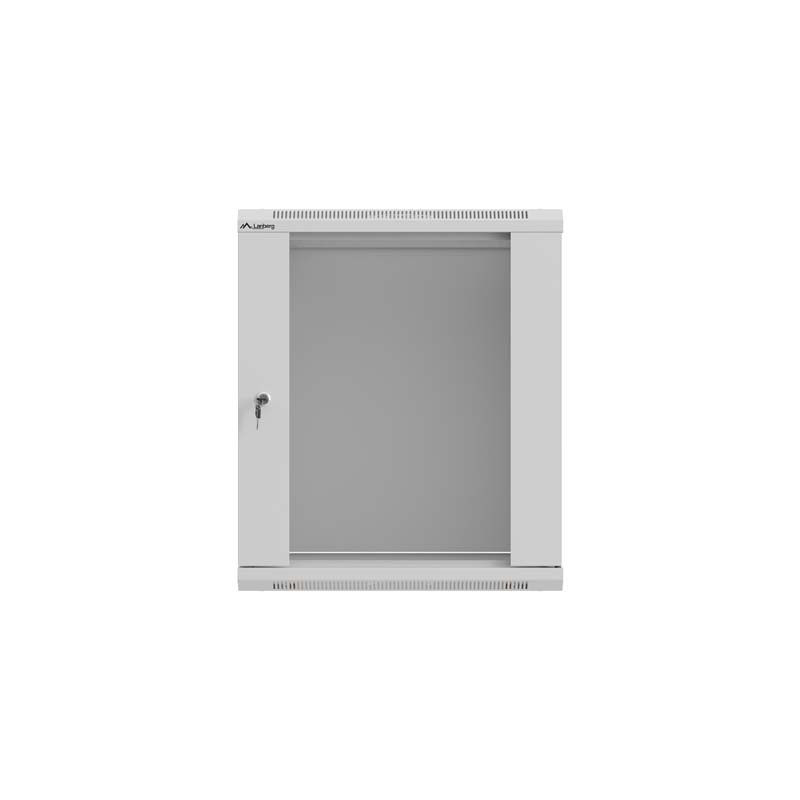 LANBERG 19'' RACKOVÁ SKRIŇA 12U/540X350 (FLAT PACK) S PRESKLENÝMI DVERAMI ŠEDÁ