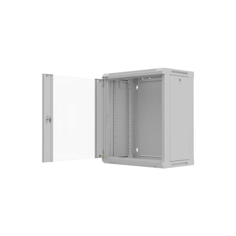 LANBERG 19'' RACKOVÁ SKRIŇA 12U/540X350 (FLAT PACK) S PRESKLENÝMI DVERAMI ŠEDÁ
