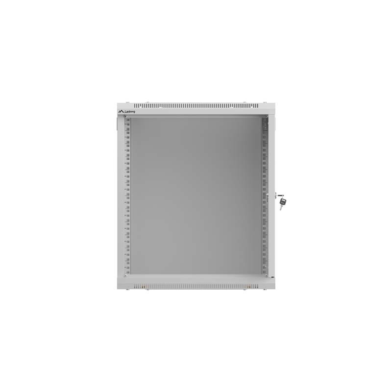 LANBERG 19'' RACKOVÁ SKRIŇA 12U/540X350 (FLAT PACK) S PRESKLENÝMI DVERAMI ŠEDÁ