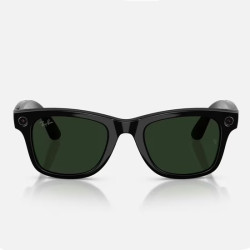 GOOGLE - Meta Ray-Ban Gen2 Wayfarer, Shiny Black, Green transitions (Large)