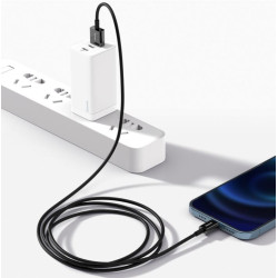 NONAME - Baseus CALYS-C01 Superior Fast Charging Dátový Kabel USB to Lightning 2.4A 2m Black