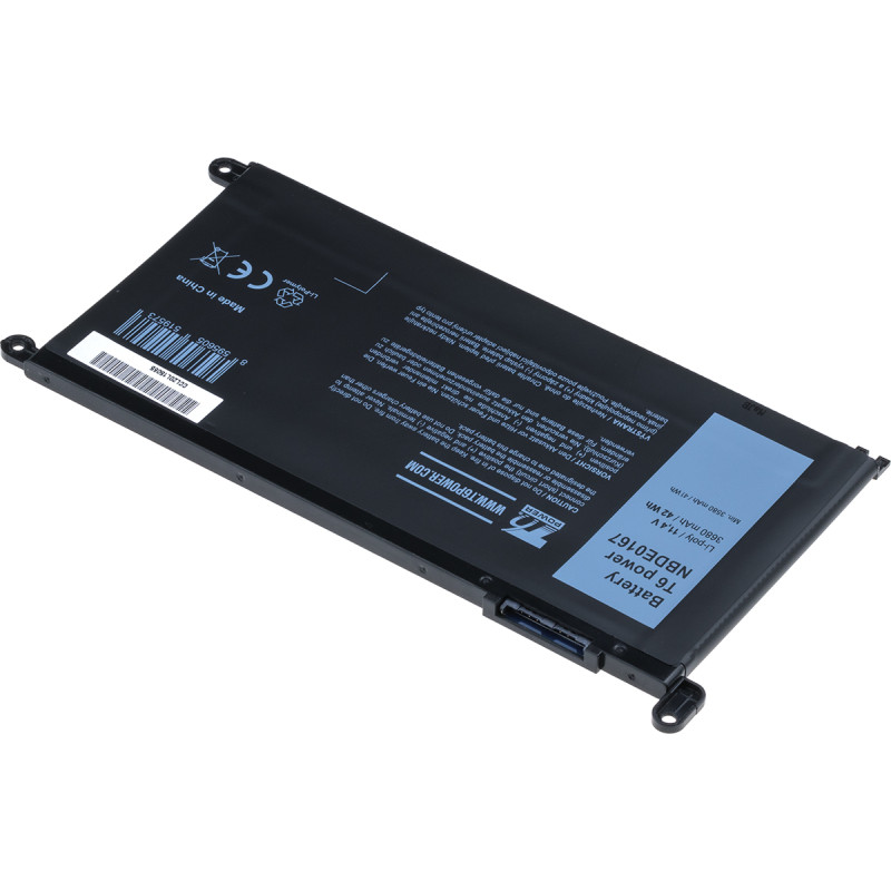 Batérie T6 Power pre Dell Insprion 15 5568, 5578, Vostro 5468, 5568, 3680mAh, 42Wh, 3cell, Li-pol