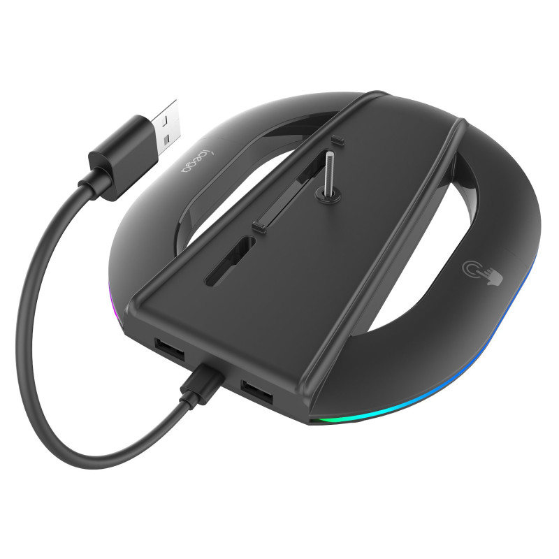 NONAME - iPega P5S035SAH Vertikálny Stojan (2xUSB-A) s RGB pre PS5 Slim/PS5 Pre Black