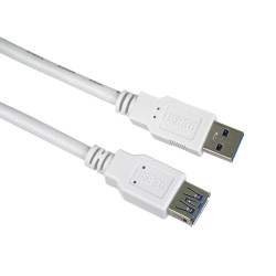 PremiumCord Prodlužovací kábel USB 3.0 Super-speed 5Gbps A-A, MF, 9pin, 3m biela