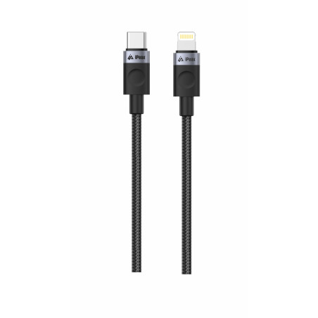TEXTILNÝ KÁBEL USB-C / LIGHTNING 1M, USB 2.0 ČIERNY