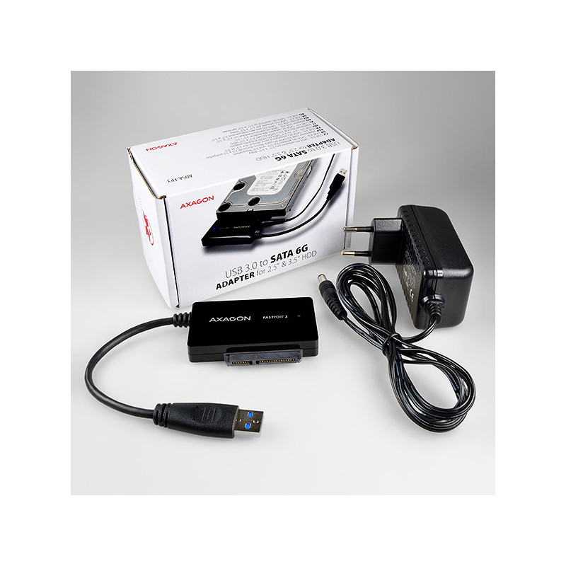 AXAGON ADSA-FP3, USB 5Gbps - SATA 6G, 3.5'' HDD FASTport3 adaptér, vrátane AC napájača