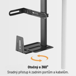 Držiak na PC Brateck CPB-25 pod stolnú desku výsuvný otočný