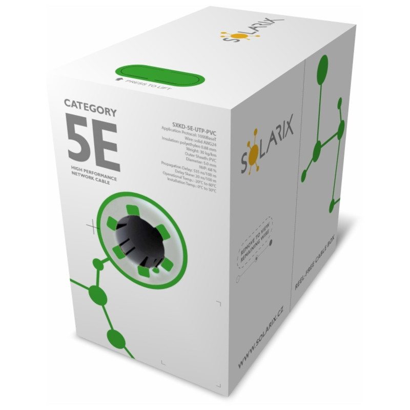 Solarix CAT5E UTP PVC Eca 305m/box SXKD-5E-UTP-PVC