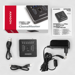 AXAGON ADSA-M2C, USB-C 10Gbps dokovacia stanica pre 2× M.2 NVMe SSD s funkciou klonovania