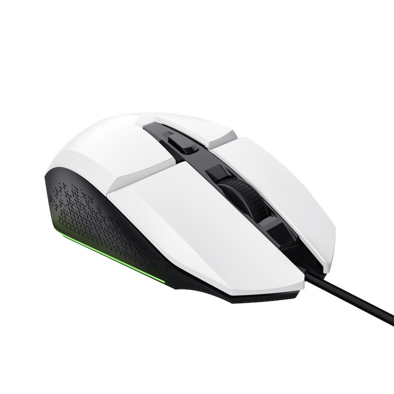 TRUST GXT 109 FELOX/Herná/Optická/Pre pravákov/6 400 DPI/Drôtová USB/Biela
