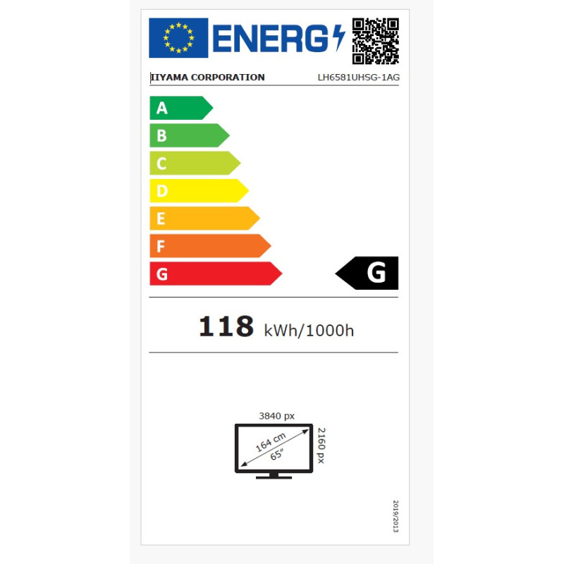 65'' iiyama LH6581UHSG-1AG:VA, 4K UHD,frame