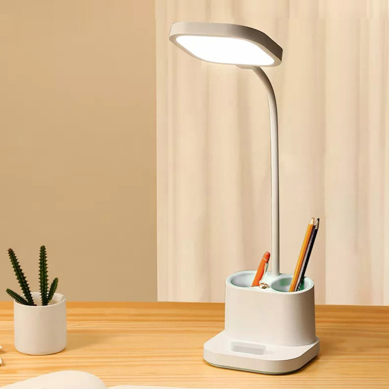 FELLOWES - Platinet PDL008 stolná LED lampa 5W stmievateľná, integrovaná batéria 2400mAh, USB port, biela
