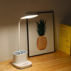 FELLOWES - Platinet PDL008 stolná LED lampa 5W stmievateľná, integrovaná batéria 2400mAh, USB port, biela