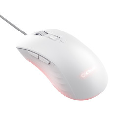 Trust GXT924W YBAR+/Herná/Optická/Pre pravákov/25 600 DPI/Drôtová USB/Biela