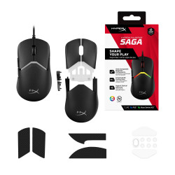 HyperX Pulsefire Saga/Herná/Optická/Pre pravákov/26 000 DPI/Drôtové USB-A/Čierna