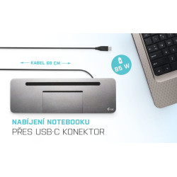 i-tec USB-C Metal Ergonomic 4K 3x Display Docking Station, PD 85W + i-tec Universal Charger 100W