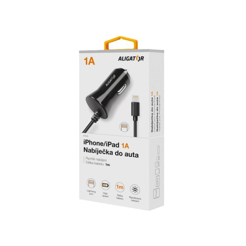 ALIGATOR - Aligátor nab. do auta iPhone, 1A, TCH, čierna