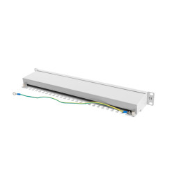 LANBERG PATCH PANEL 24 PORTOV 1U 19'' CAT.6 FTP TIENENÝ ŠEDÝ