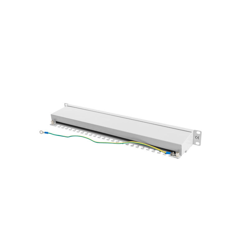 LANBERG PATCH PANEL 24 PORTOV 1U 19'' CAT.6 FTP TIENENÝ ŠEDÝ