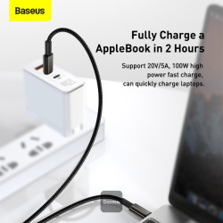 NONAME - Baseus dátový kábel Tungsten Gold USB-C/USB-C 2m 100W černý