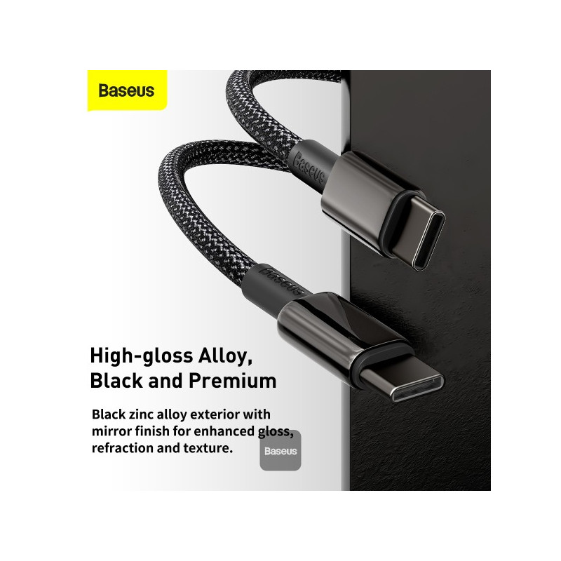 NONAME - Baseus dátový kábel Tungsten Gold USB-C/USB-C 2m 100W černý