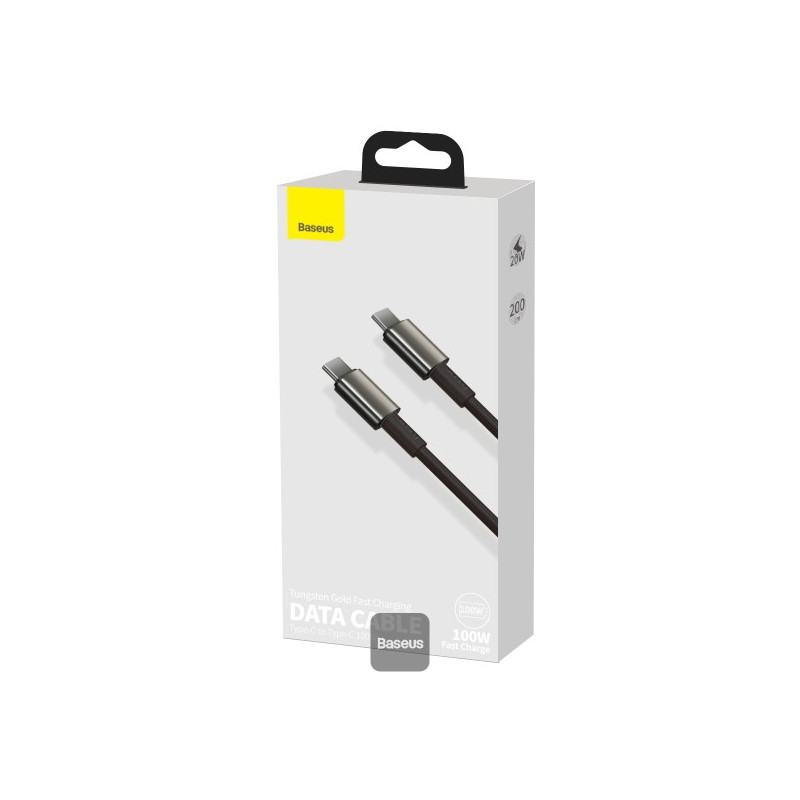 NONAME - Baseus dátový kábel Tungsten Gold USB-C/USB-C 2m 100W černý