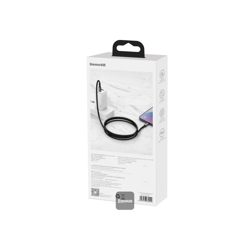 NONAME - Baseus dátový kábel Tungsten Gold USB-C/USB-C 2m 100W černý