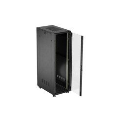 LANBERG INŠTALAČNÝ SKRIŇOVÝ ROZVADEČ 19'' 42U 600X1000 ČIERNE SKLENENÉ DVERE (PLOCHÉ BALENIE)