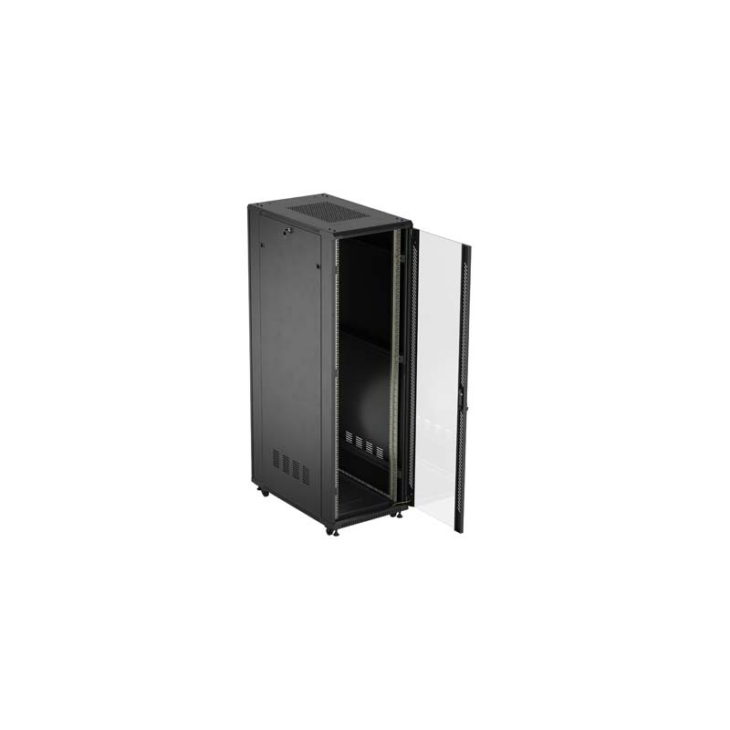 LANBERG INŠTALAČNÝ SKRIŇOVÝ ROZVADEČ 19'' 42U 600X1000 ČIERNE SKLENENÉ DVERE (PLOCHÉ BALENIE)