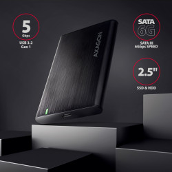 AXAGON EE25-A6C, USB-C 3.2 Gen 1 - SATA 6G 2.5'' kovový RAW box, bezskrutkový