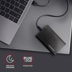 AXAGON EE25-A6C, USB-C 3.2 Gen 1 - SATA 6G 2.5'' kovový RAW box, bezskrutkový