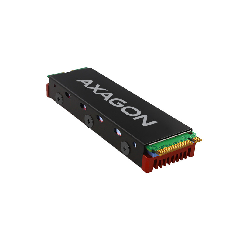 AXAGON CLR-M2, hliníkový pasívny chladič pre jedno aj oboustranný M.2 SSD disk, výška 12 mm