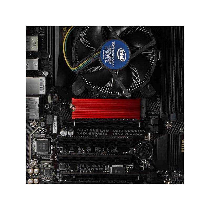 AXAGON CLR-M2, hliníkový pasívny chladič pre jedno aj oboustranný M.2 SSD disk, výška 12 mm