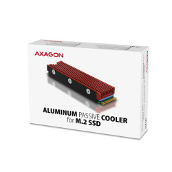 AXAGON CLR-M2, hliníkový pasívny chladič pre jedno aj oboustranný M.2 SSD disk, výška 12 mm