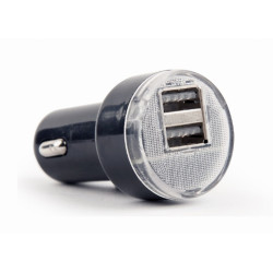 Gembird 2x USB nabíjačka do auta 2,1 A, čierna