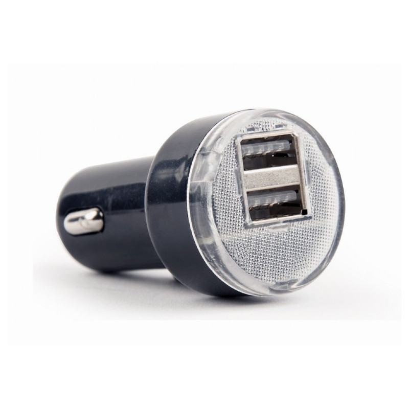 Gembird 2x USB nabíjačka do auta 2,1 A, čierna
