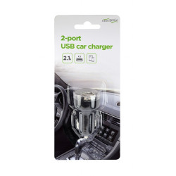Gembird 2x USB nabíjačka do auta 2,1 A, čierna