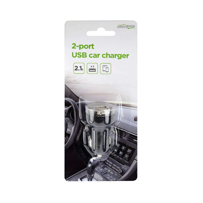 Gembird 2x USB nabíjačka do auta 2,1 A, čierna